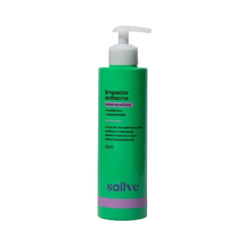 Gel de Limpeza Facial Sallve Antiacne com Ácido Salicílico 300ml