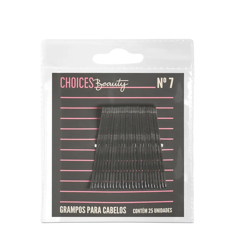Grampo Choices Beauty Número 7 Preto Com 25 Unidades