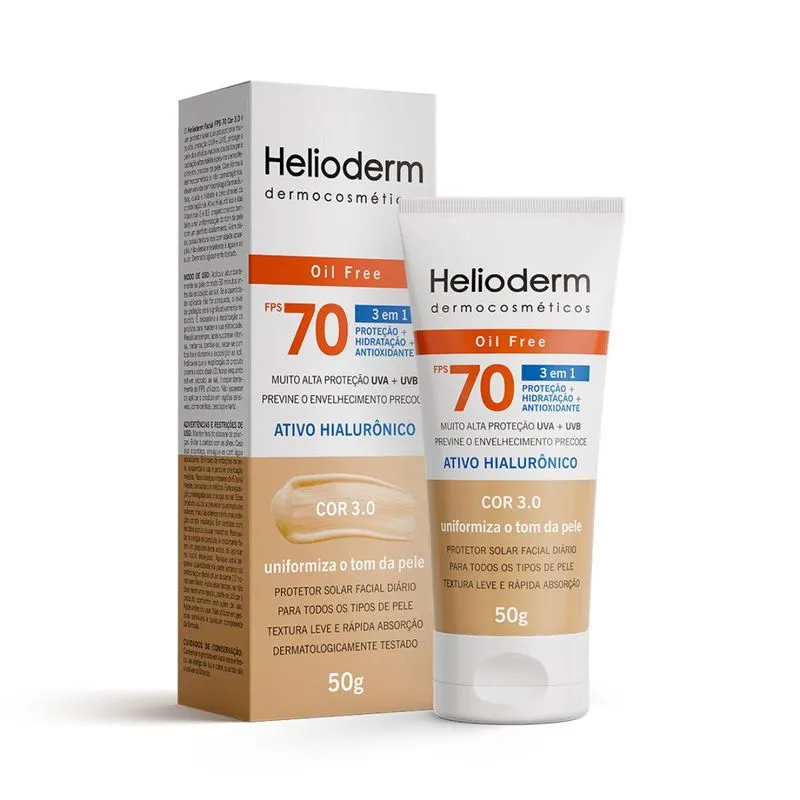 Helioderm Facial FPS70 Bege Médio 50g