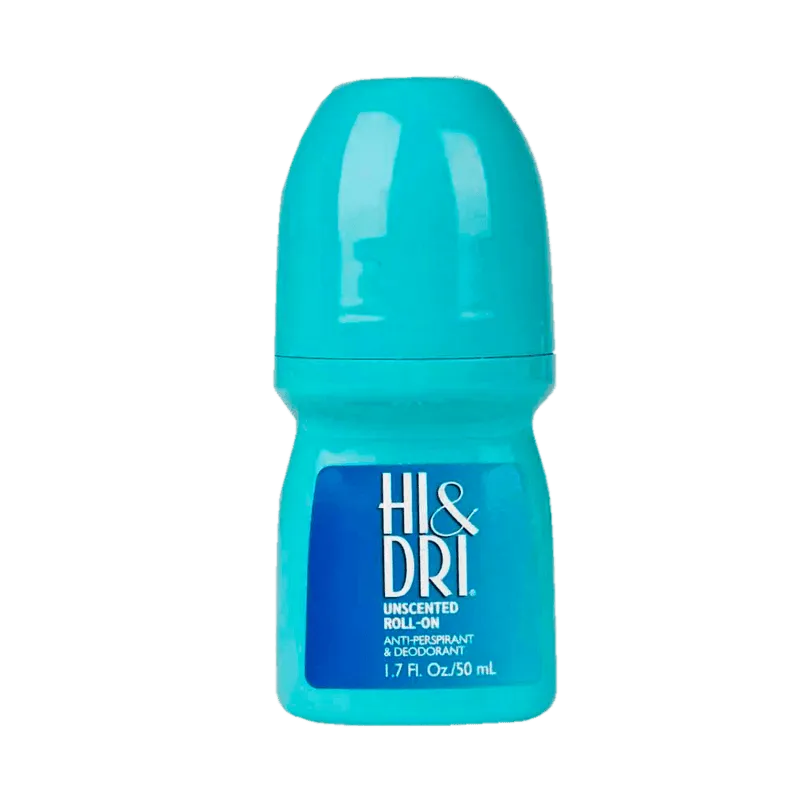 Hi & Dri Roll-On Unscented Antiperspirant  -  Desodorante Azul 50ml