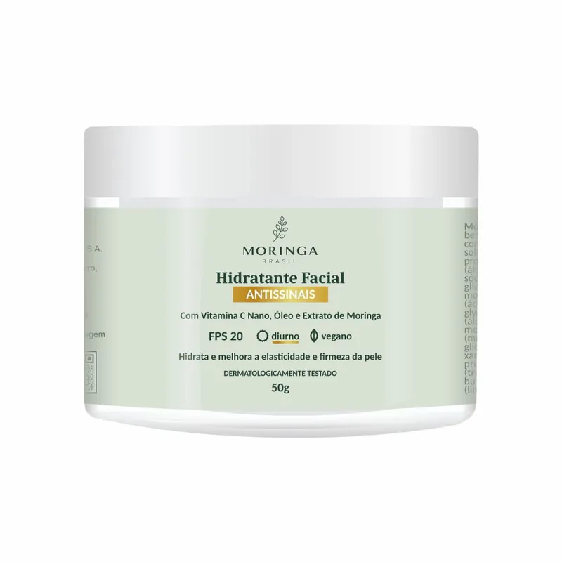 Hidratante Facial Moringa Antissinais Diurno Fps20 50g 1 Unidade