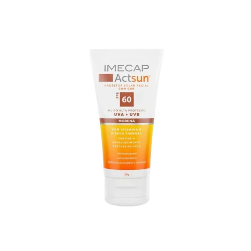 Protetor Solar Facial Imecap Actsun FPS60 Cor Morena 50g