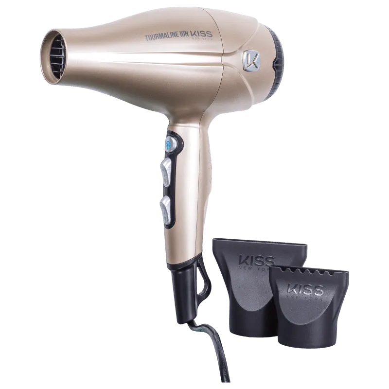Kiss New York Tourmaline Ion 220V Dourado - Secador de Cabelo