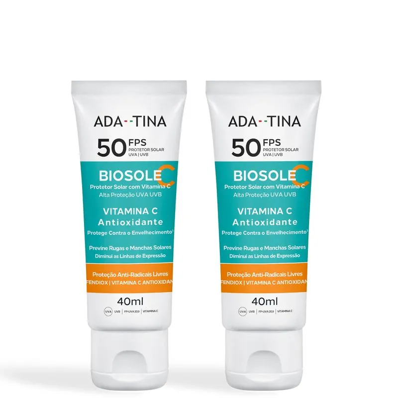Kit 2un Protetor Solar Biosole C FPS 50 Vitamina C 40ml