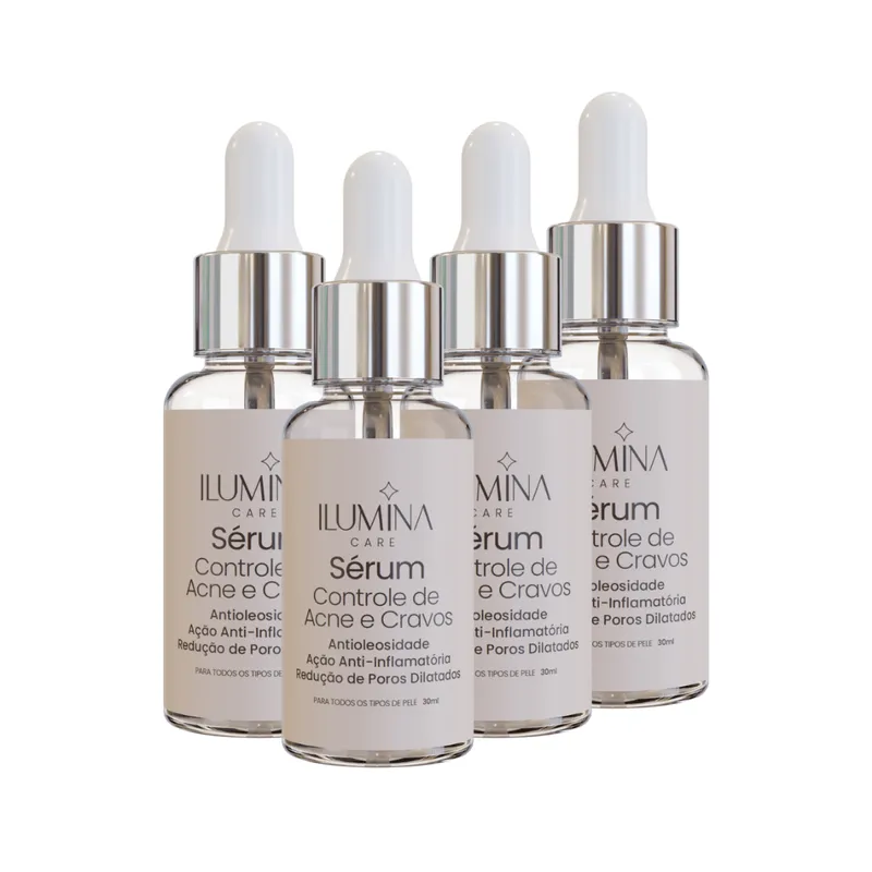 Kit 4 Sérum Antiacne Pele Oleosa