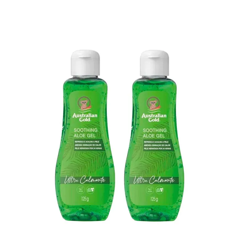 Kit Australian Gold Gel Pós-Sol Corporal Refrescante Shoothing Aloe 125g 2 Unidades