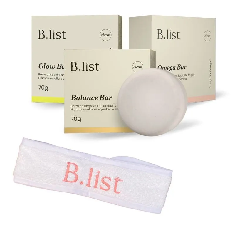 Kit Barras Glow + Balance + Omega + Faixa para Cabelo Rosa Blist