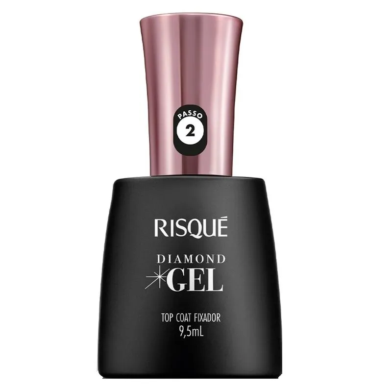 Kit c/2 Risqué Top Coat Fixador Diamond Gel Cremoso 9,5ml