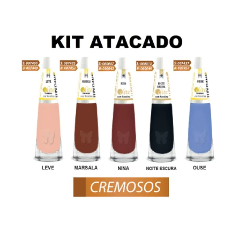 Kit C/ 5 Unid De Esmaltes Ludurana Cremoso