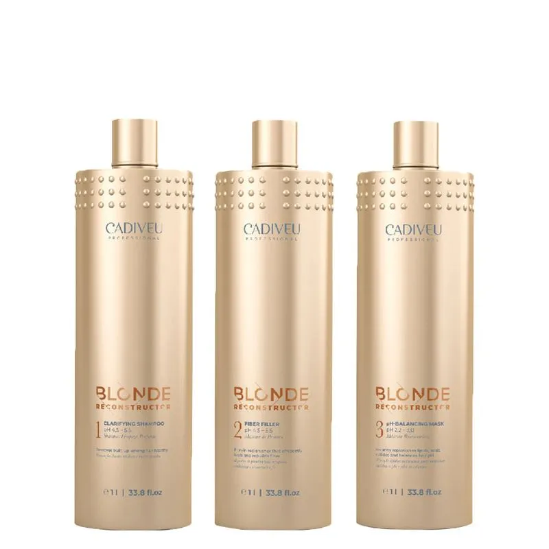 Kit Cadiveu Blonde Reconstructor Keeper - Shampoo 1000ml - Máscara Proteína 1000ml - Máscara Balanceadora 1000ml