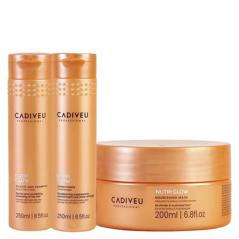 Kit Cadiveu Nutri Glow - Shampoo 250 ml + Condicionador 250 ml + Máscara de Nutrição 200 ml