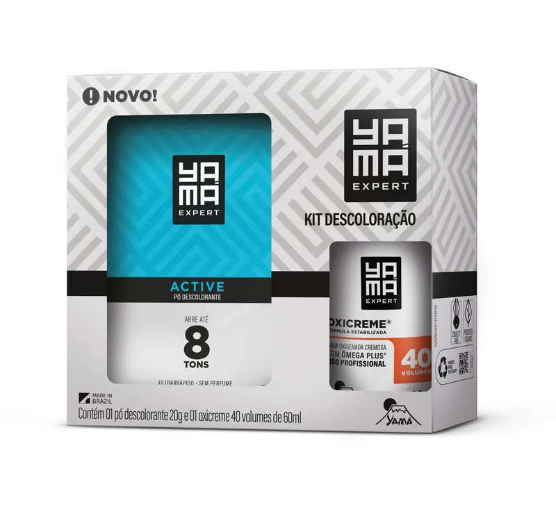 Kit Clareador Yama Pó Descolorante 20g + Oxicreme 40 Volumes 60ml