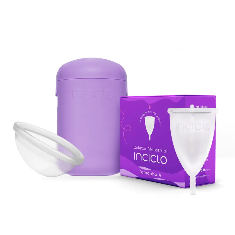 Kit Coletor Menstrual + Disco Menstrual + Cápsula Esterilizadora Inciclo Teen (até 19 anos e sem filhos)