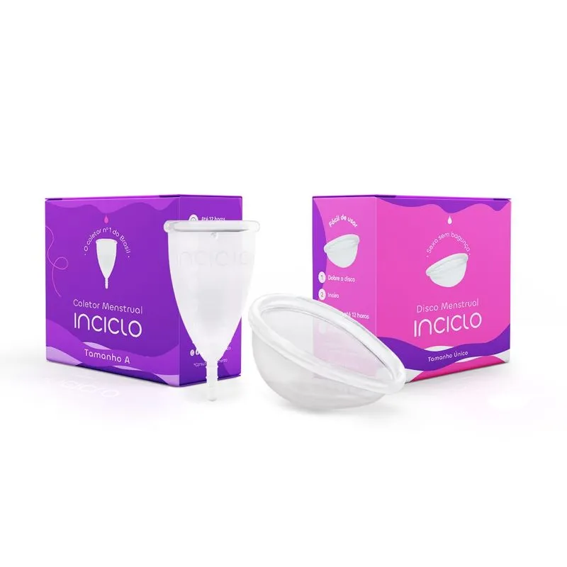 Kit Coletor Menstrual + Disco Menstrual Inciclo Teen (até 19 anos e sem filhos)