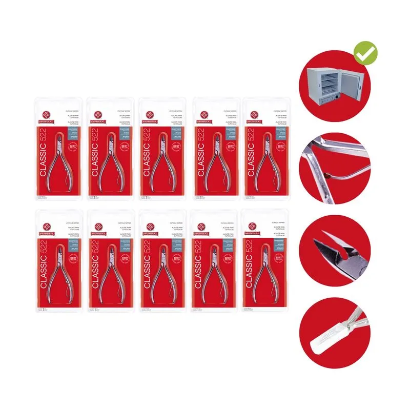 Kit com 10 Alicate Cutícula Mundial Profissional Original 522-C