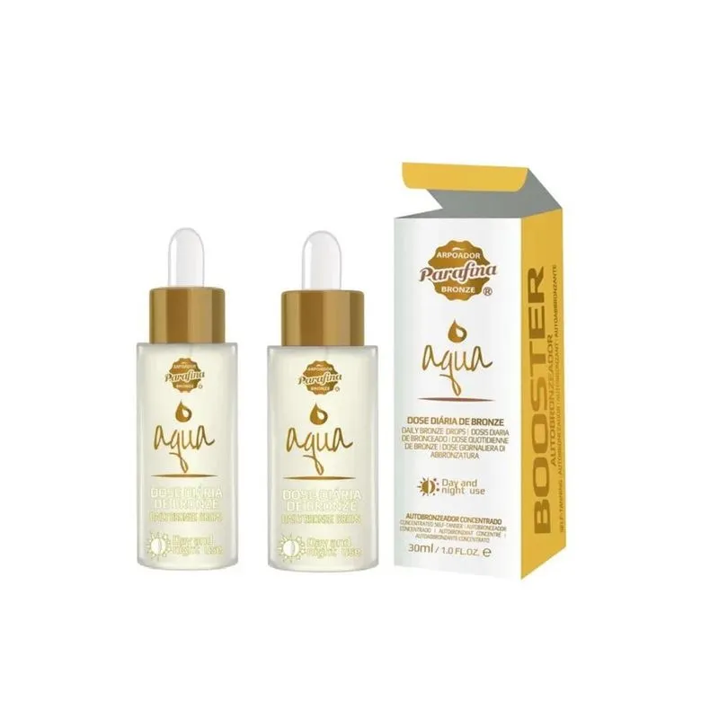 Kit Com 2 Aqua Booster Autobronzeador 30ml Parafina Bronze