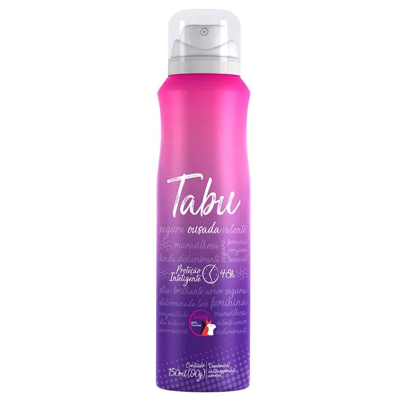 Kit Desodorante Aerosol Antitranspirante Tabu Ousada 150Ml com 3 Unidades