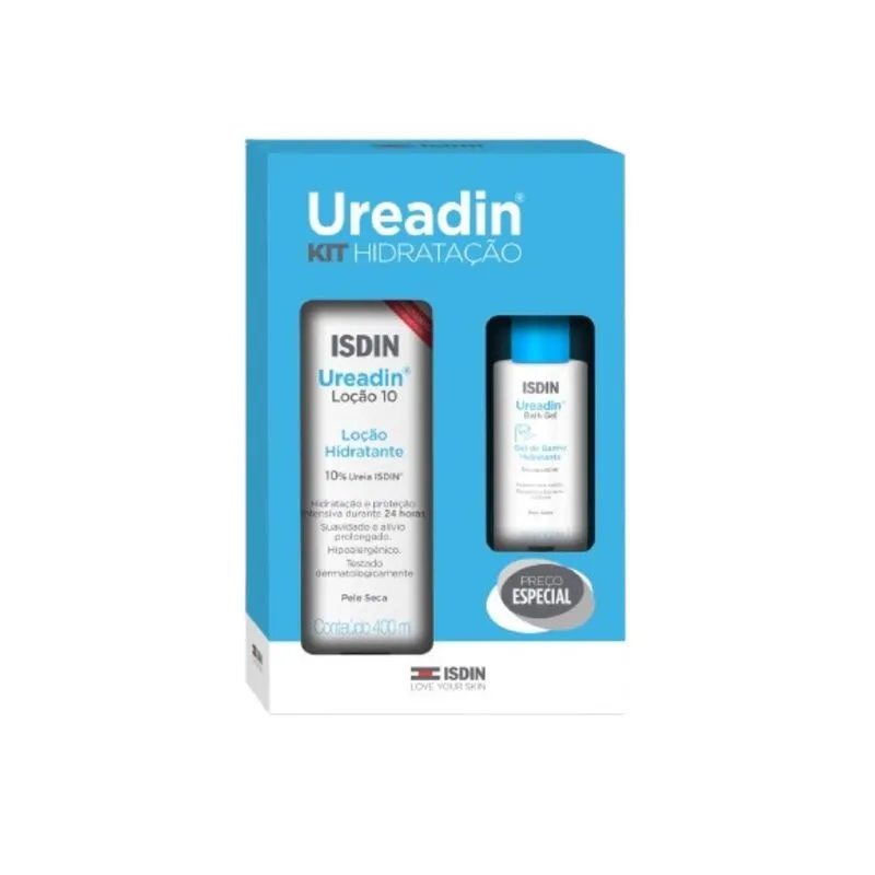 Kit Gel de Banho ISDIN Ureadin Hidratação 100ml 1 Unidade + Loção Corporal ISDIN Ureadin Hidratação 400ml 1 Unidade