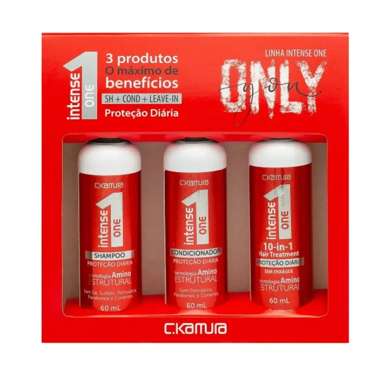 Kit Intense One Proteção Diária ( Shampoo 60 ml + Condicionador 60 ml + Máscara 60 ml ) - C.KAMURA '