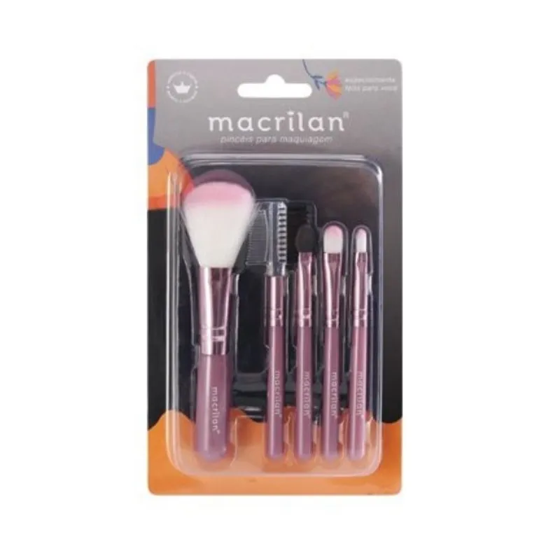 Kit KP5-18 com 5 pincéis para maquiagem Macrilan