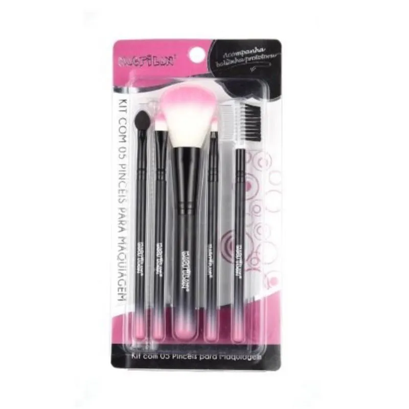 Kit KP5-28 com 5 pincéis para maquiagem Macrilan
