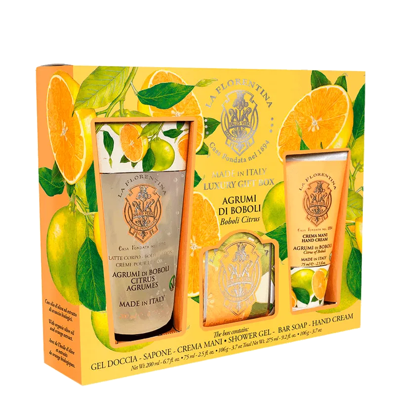 Kit La Florentina Agrumi Di Boboli - Sabonete Em Barra 106g + Body Lotion 75ml + Shower Gel 200ml