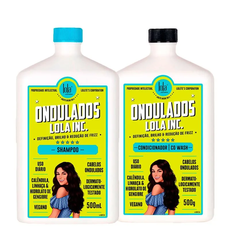 Kit Lola Cosmetics Ondulados – Shampoo 500 ml + Condicionador 500 g