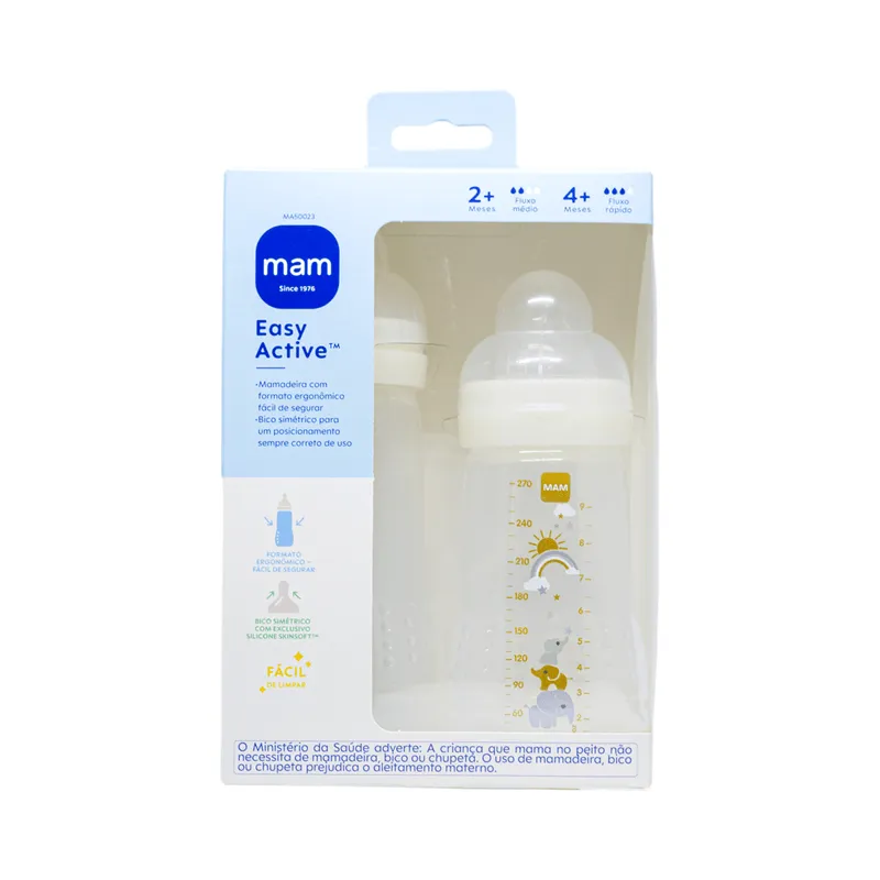 Kit Mamadeiras MAM Easy Active Neutro 270ml e 330ml 2 unidades