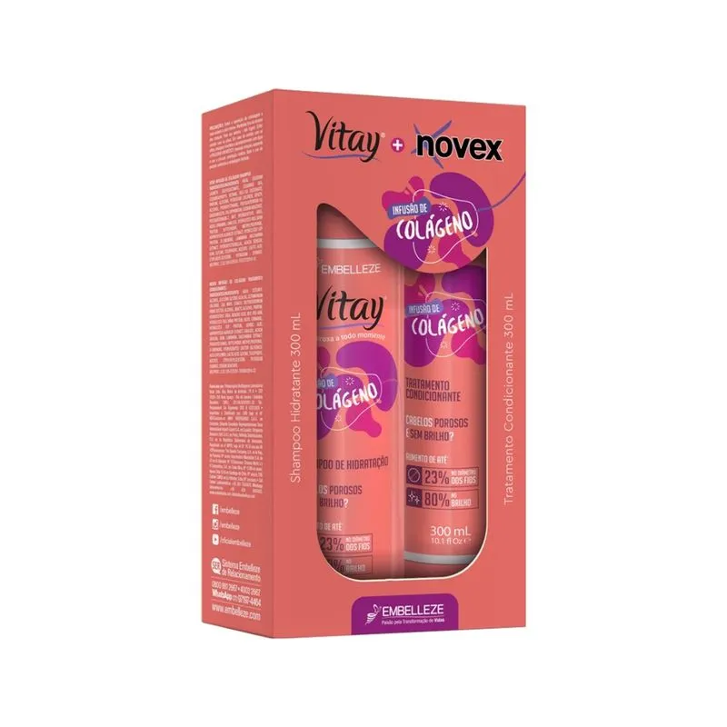 Kit Novex Shampoo + Condicionador - 300ml Colágeno