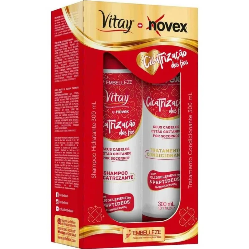 Kit Novex Vitay Cicatrização dos Fios Shampoo + Condicionador - 300ml