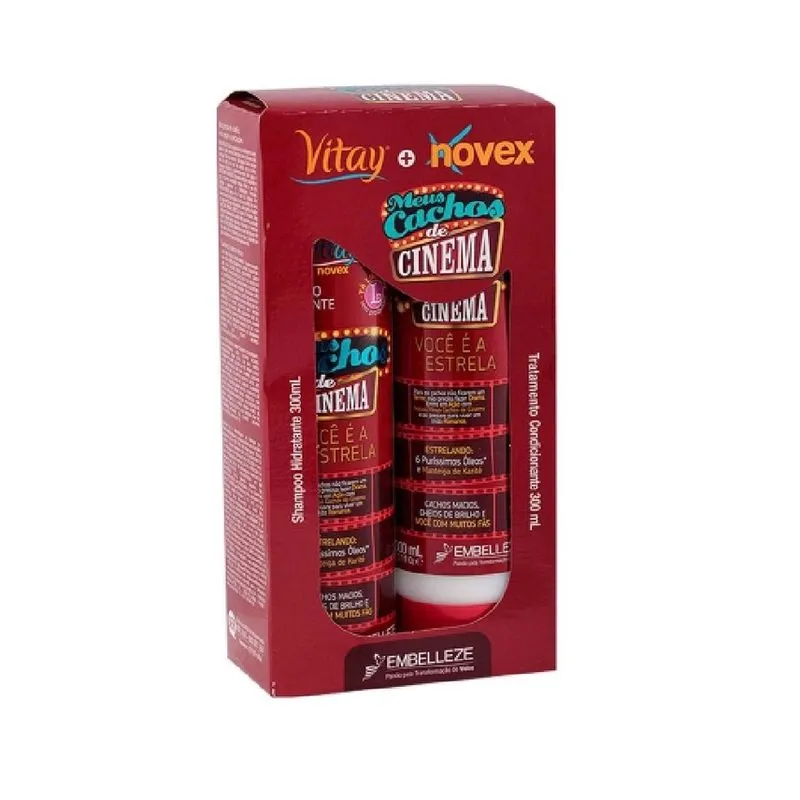 Kit Shampoo 300ml + Condicionador 300ml Cachos de Cinema Novex Embelleze