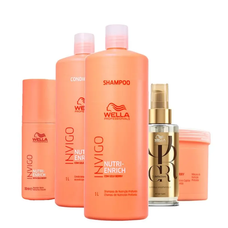 Kit Wella Professionals Invigo Nutri Enrich Profissional – 5 Produtos