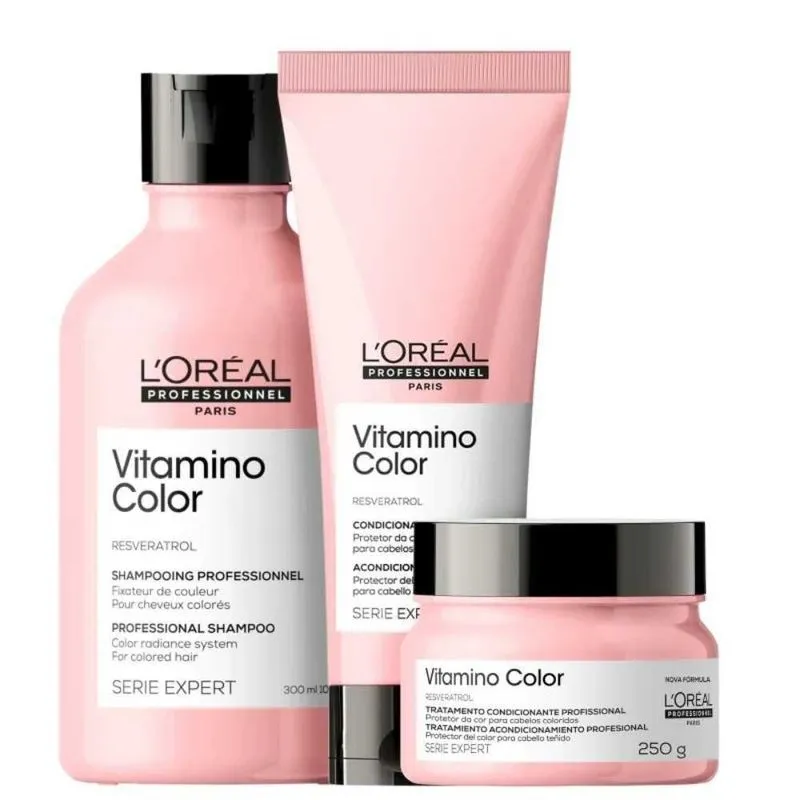 L'Oréal Professionnel Vitamino Color - Shampoo 300ml + Condicionador 200ml + Máscara 250g