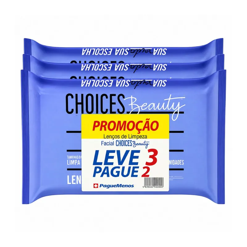 Lenço Umedecido Demaquilante Choices Beauty 30 Unidades Leve 3 Pague 2