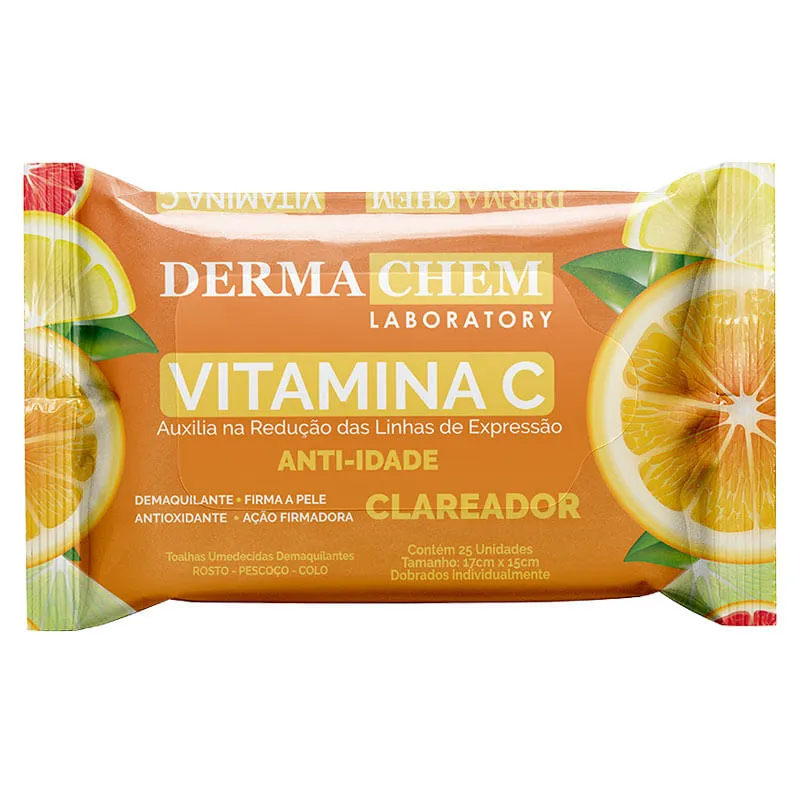 Lenços Demaquilantes Vitamina C Anti-idade Dermachem