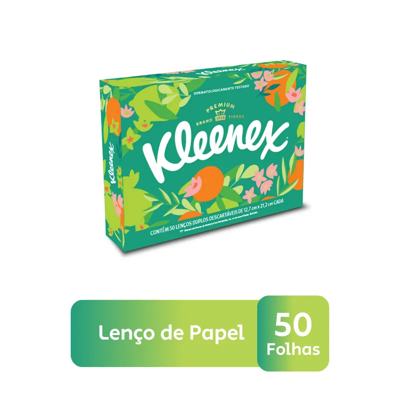 Lenços kleenex com 50 Unidades