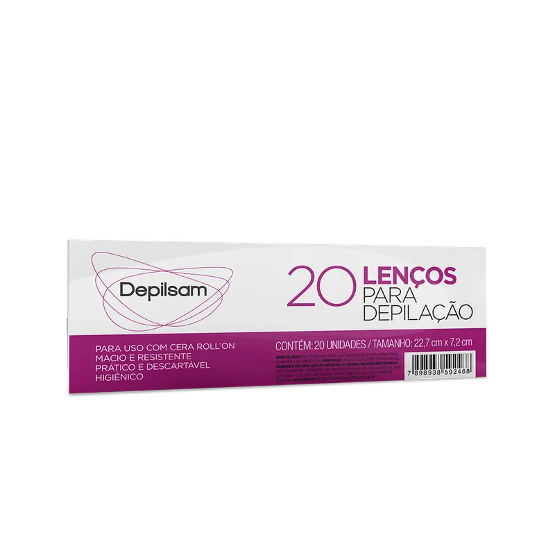 Lenços para Depilação Depilsam 20 Folhas