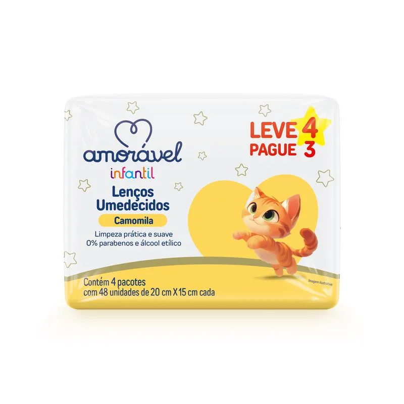 Lenços Umedecidos Amorável 192 Unidades