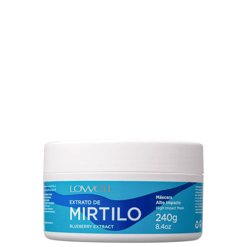 Lowell Extrato de Mirtilo Alto Impacto - Máscara Capilar 240g
