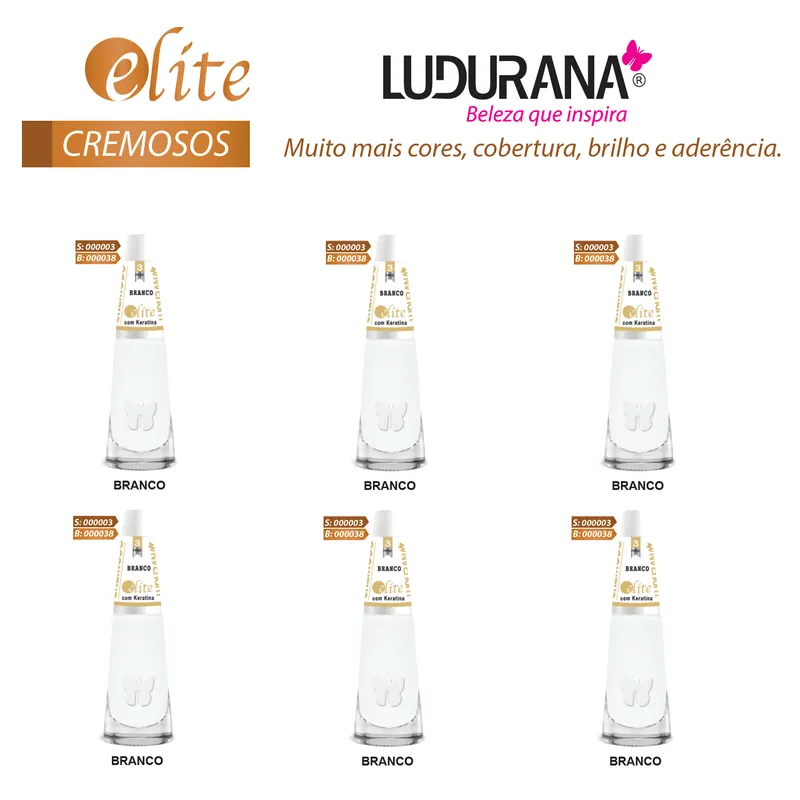Ludurana Kit C/ 6 Unid. De Esmalte Cremoso Branco 8Ml