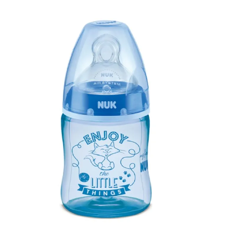 Mamadeira NUK My First +6 meses Anticólica Líquidos Média Consistência Azul 150ml 1 Unidade