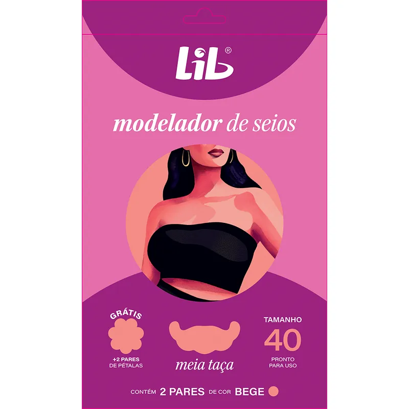 Modelador De Seios Lib Descartável Tamanho 40 Com 2 Unidades
