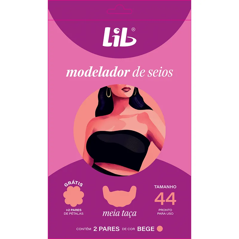 Modelador De Seios Lib Descartável Tamanho 44 Com 2 Unidades