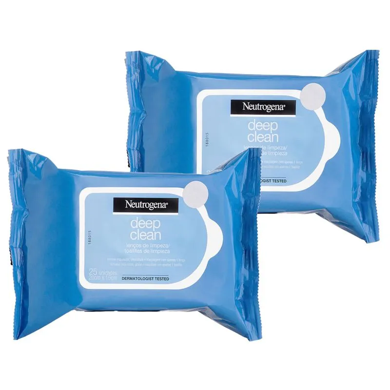 Neutrogena - Deep Clean Intensive - Kit Lenço Demaquilante - 2 Unidades