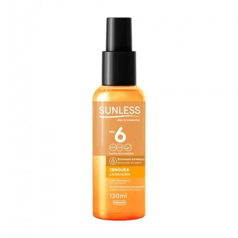 Óleo Bronzeador Sunless Cenoura FPS 06 120ml