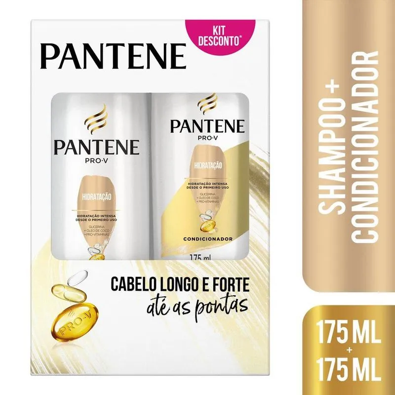 Pack Pantene Hidratação: Shampoo 175ml + Condicionador 175ml