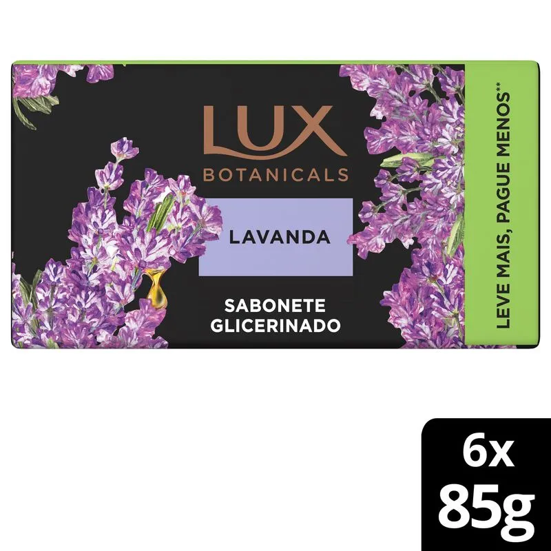 Pack Sabonete Em Barra Lux Botanicals Lavanda 6 Unidades 85g Cada