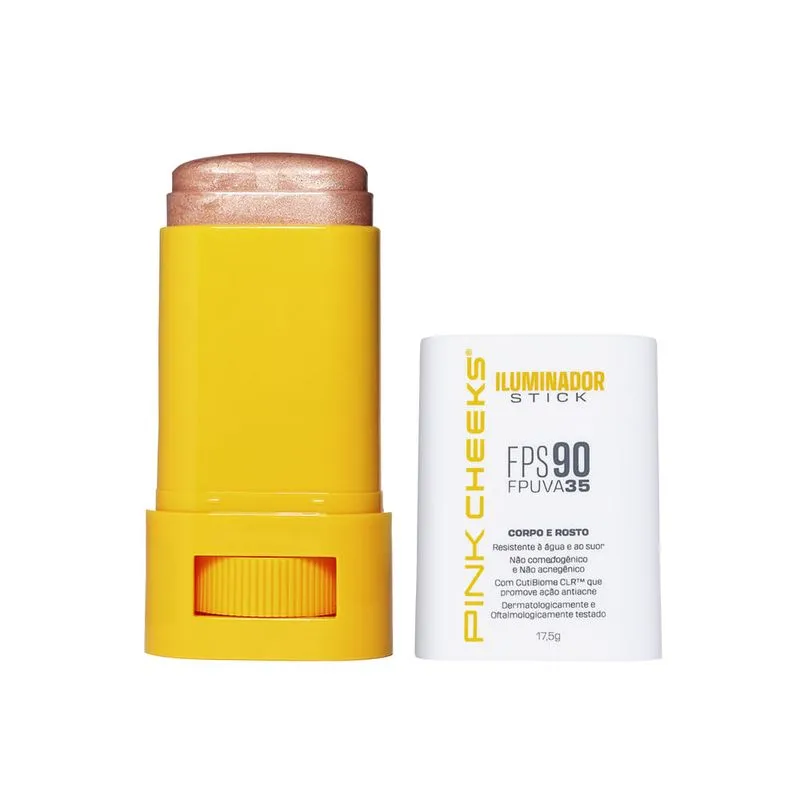 Pink Cheeks - Champagne - Iluminador Multifuncional Corporal e Facial com Proteção Solar FPS 90 FPUVA 35 - 17,5g