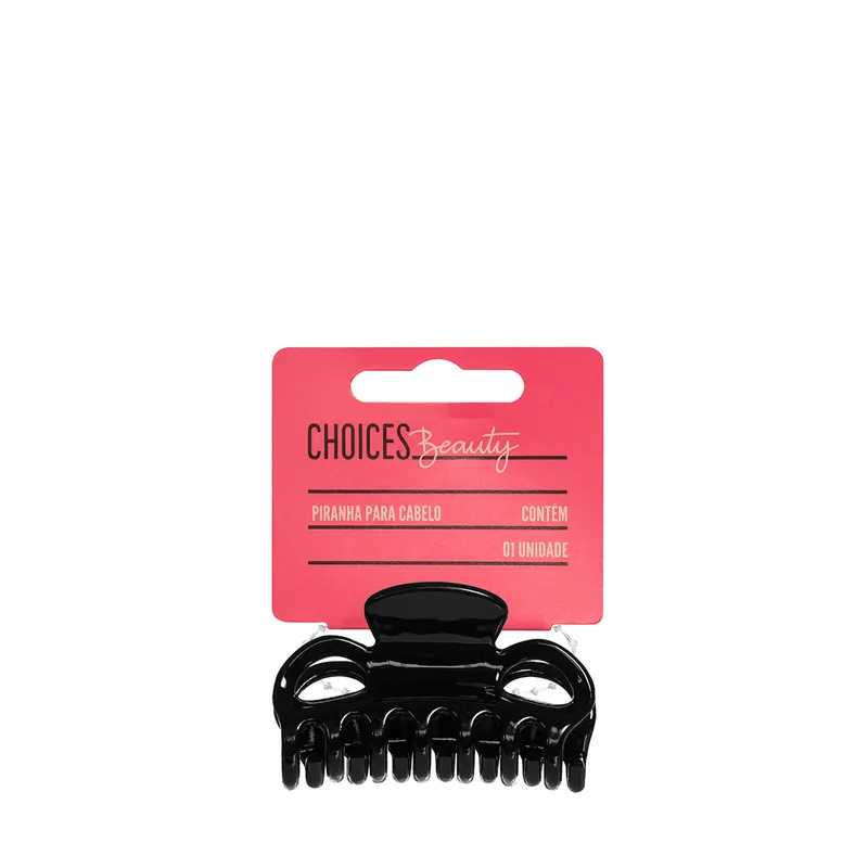 Piranha De cabelo Choices Beauty Borboleta Preto 1 Unidade