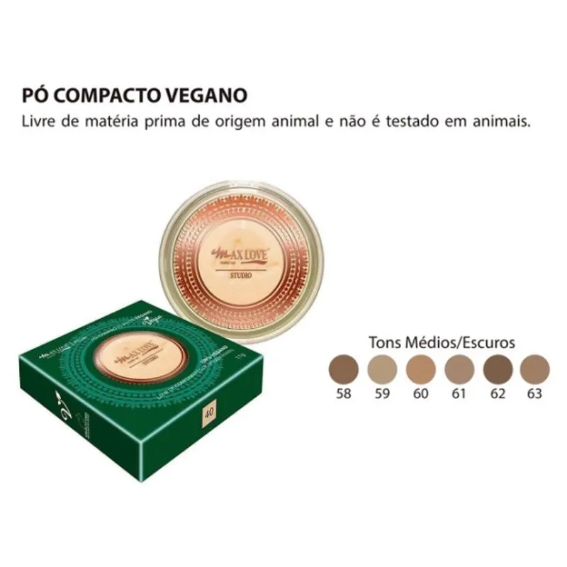 Pó Compacto Matte Vegano Cor: 58 Max Love